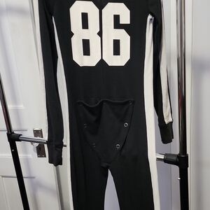 PINK Victoria's Secret Black and White Pajama Onesie
